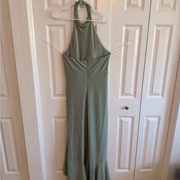 Lulu's Seafoam High-Low Halter Ruffle Dress - Picture 5 of 6